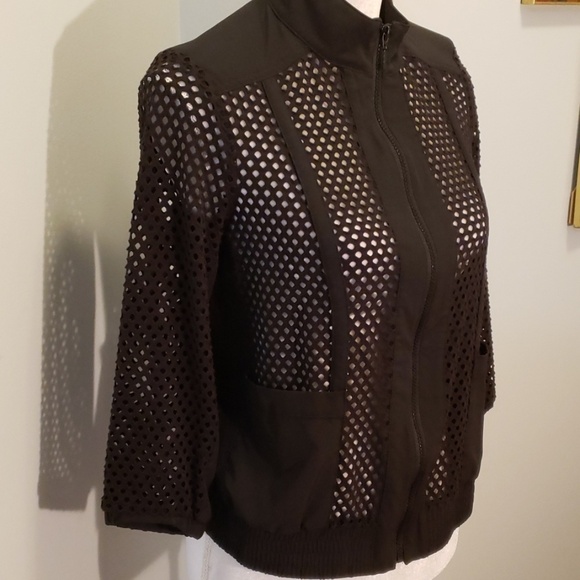 Chico's Zenergy Black Mesh Jacket  sz 0 EUC - Picture 2 of 8